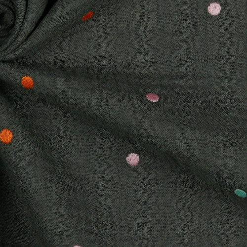 Mussola o Doppia Garza di Cotone, Grigio scuro...