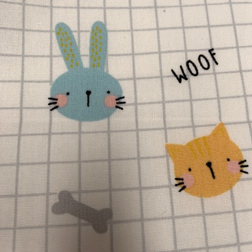 Cotone Popeline, Bianco con quadretti grigi,...