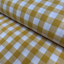 Cotone Popeline, Quadri, Ocra