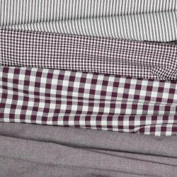 Cotone Popeline, Filo in tinta, Melanzana