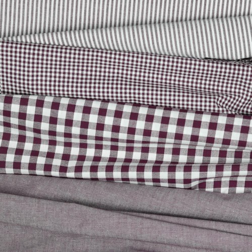Cotone Popeline, Filo in tinta, Melanzana