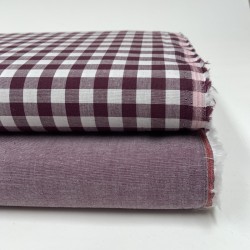 Cotone Popeline, Filo in tinta, Melanzana