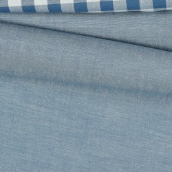Cotone Popeline, Filo in tinta, Blu
