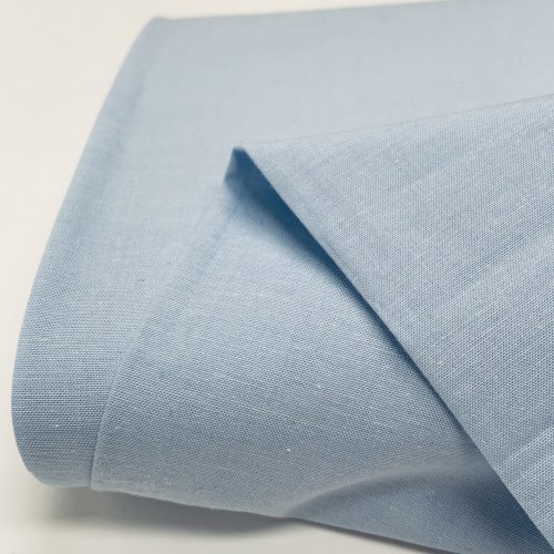 Cotone Popeline, Filo in tinta, Celeste