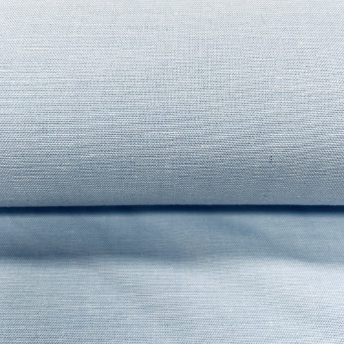 Cotone Popeline, Filo in tinta, Celeste