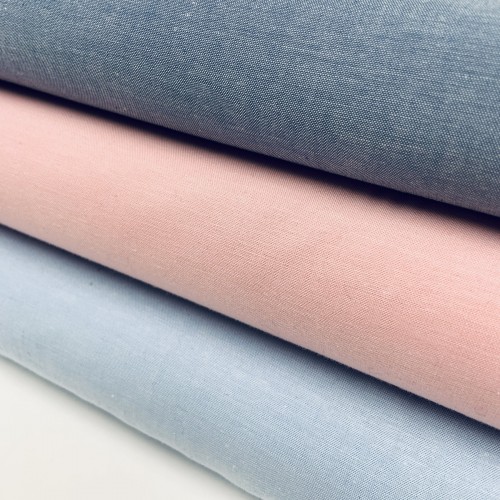 Cotone Popeline, Filo in tinta, Celeste