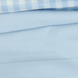 Cotone Popeline, Filo in tinta, Celeste