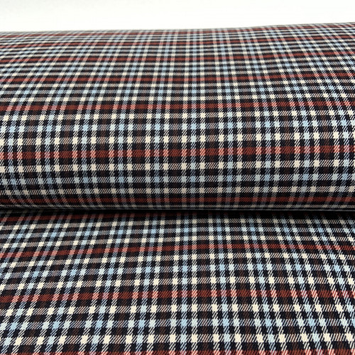 Tartan Scozzese, Misto Viscosa-Poliamide, Blu...
