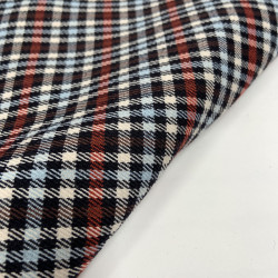 Tartan Scozzese, Misto Viscosa-Poliamide, Blu Navy-Blu chiaro-Ruggine