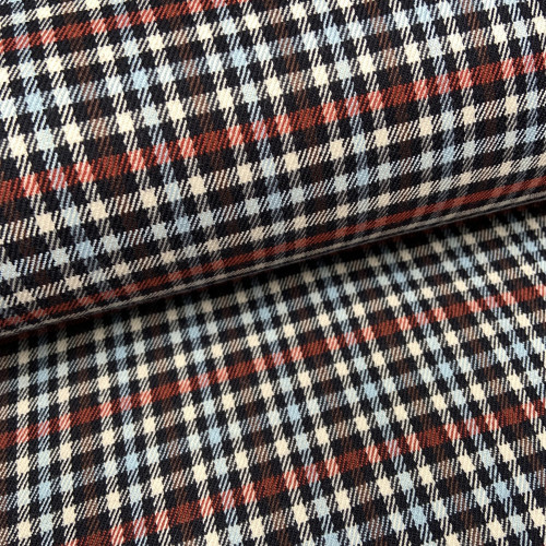 Tartan Scozzese, Misto Viscosa-Poliamide, Blu...