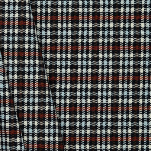 Tartan Scozzese, Misto Viscosa-Poliamide, Blu...