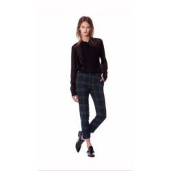 Tartan Scozzese, Misto Viscosa-Poliamide , Nero-Grigio-Rosso