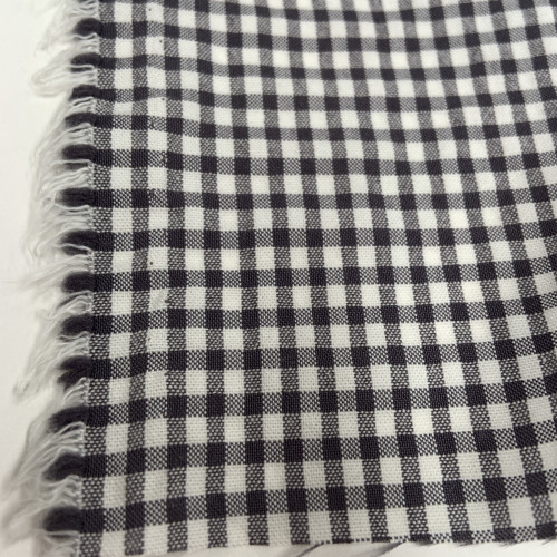 Cotone misto riciclato , Quadretti , Grigio - Nero