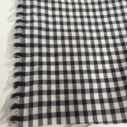 Cotone misto riciclato , Quadretti , Grigio - Nero