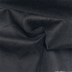 Velluto di cotone a coste sottili, Elastico, Nero