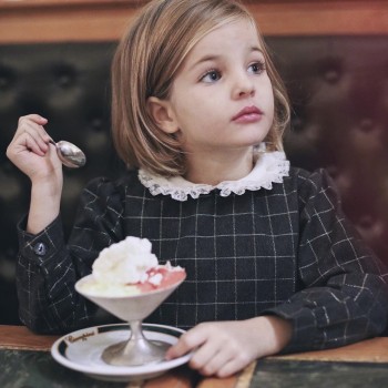 Flanella di cotone biologico, Grigio con Quadri Oro Glitter