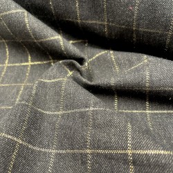 Flanella di cotone biologico, Grigio con Quadri Oro Glitter