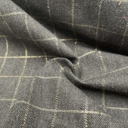 Flanella di cotone biologico, Grigio con Quadri Oro Glitter