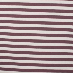 Jersey di Cotone con Righe larghe 1cm, Bianco / Viola-Mauve