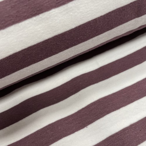 Jersey di Cotone con Righe larghe 1cm, Bianco /...