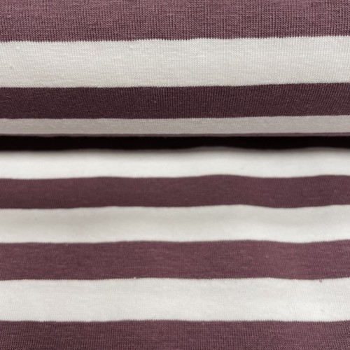 Jersey di Cotone con Righe larghe 1cm, Bianco /...