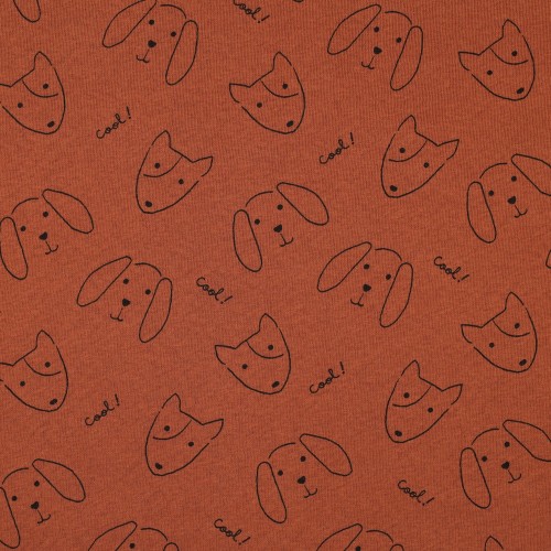 Felpa/Sweat  , Terracotta con visi di  cani