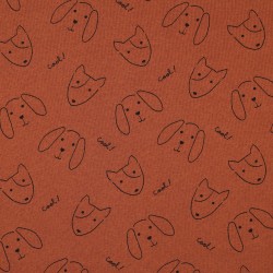 Felpa/Sweat  , Terracotta con visi di  cani