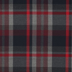 Tartan Scozzese, Misto Viscosa-Poliamide , Nero-Grigio-Rosso