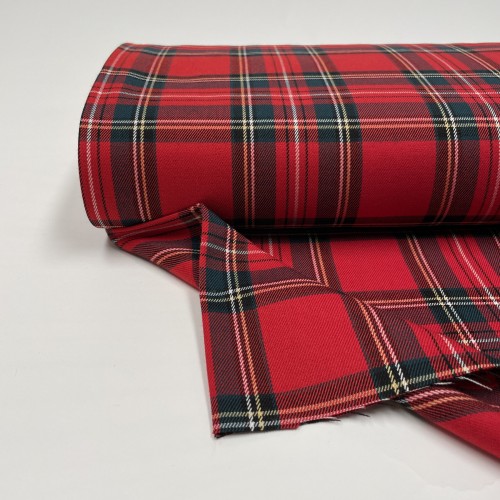 Tartan Scozzese, Misto Viscosa-Poliamide , Rosso