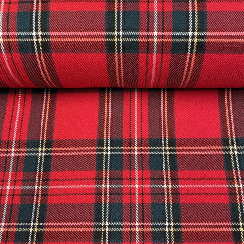 Tartan Scozzese, Misto Viscosa-Poliamide , Rosso