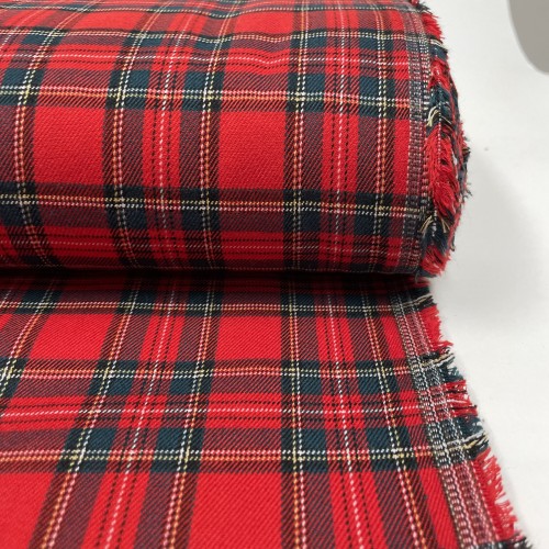 Tartan Scozzese, Misto Viscosa-Poliamide , Rosso