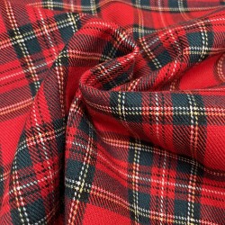 Tartan Scozzese, Misto Viscosa-Poliamide , Rosso