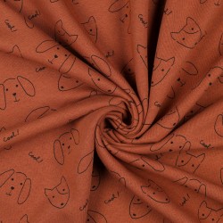 Felpa/Sweat  , Terracotta con visi di  cani