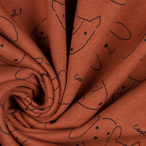 Felpa/Sweat  , Terracotta con visi di  cani