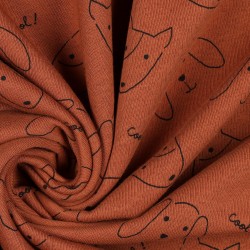 Felpa/Sweat  , Terracotta con visi di  cani