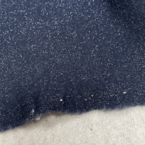 Felpa French Terry, Blu Navy, Glitter