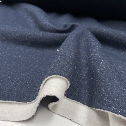Felpa French Terry, Blu Navy, Glitter