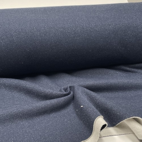 Felpa French Terry, Blu Navy, Glitter
