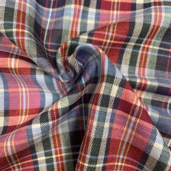 Flanella di cotone misto recycled, Quadri scozzesi, Blu, Rosso e Verdi