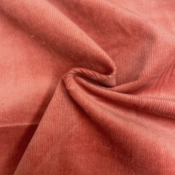 Velluto di cotone a coste SOTTILI elastico , ROSA Marsala