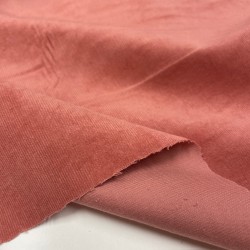Velluto di cotone a coste SOTTILI elastico , ROSA Marsala
