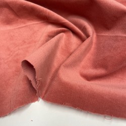 Velluto di cotone a coste SOTTILI elastico , ROSA Marsala