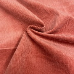 Velluto di cotone a coste SOTTILI elastico , ROSA Marsala