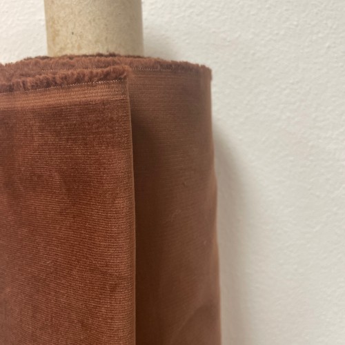 Velluto di cotone a coste elastico, Marrone
