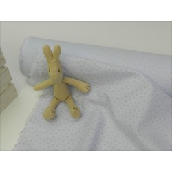 Viena Cotone Bio, Celeste , Fiiorellini beige
