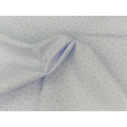 Viena Cotone Bio, Celeste , Fiiorellini beige