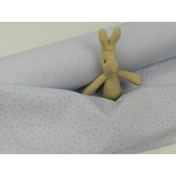 Viena Cotone Bio, Celeste , Fiiorellini beige