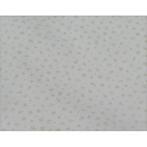 Viena Cotone Bio, Celeste , Fiiorellini beige