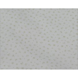 Viena Cotone Bio, Celeste , Fiiorellini beige