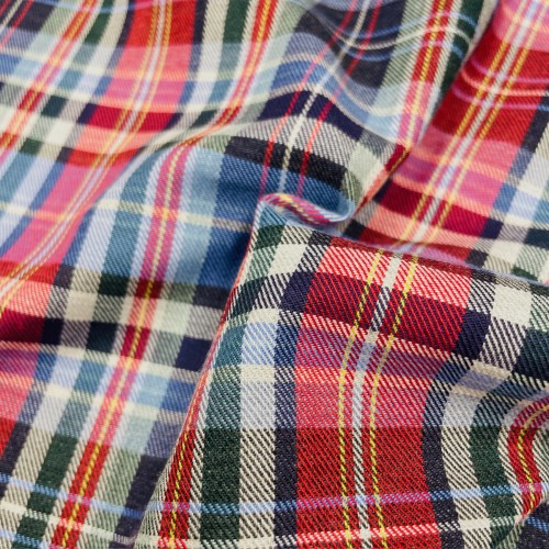 Flanella di cotone misto recycled, Quadri...